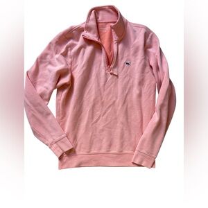 Vineyard Vines Pullover Men's S Salmon Pink 1/4 Zip Sweater Easter Long‎ Sleeve✅